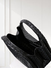 Artisanal Handwoven Lambskin Hobo Bag | Soft Leather Slouchy Luxury Shoulder Bag