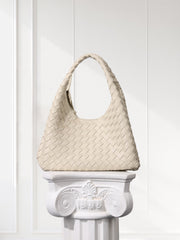 Artisanal Handwoven Lambskin Hobo Bag | Soft Leather Slouchy Luxury Shoulder Bag
