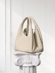 Artisanal Handwoven Lambskin Hobo Bag | Soft Leather Slouchy Luxury Shoulder Bag