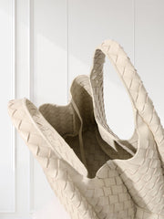 Artisanal Handwoven Lambskin Hobo Bag | Soft Leather Slouchy Luxury Shoulder Bag