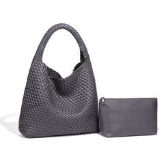 Handwoven Large Vegan Leather Tote Bag for Women