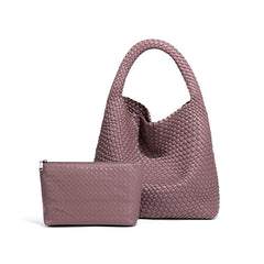Handwoven Large Vegan Leather Tote Bag for Women
