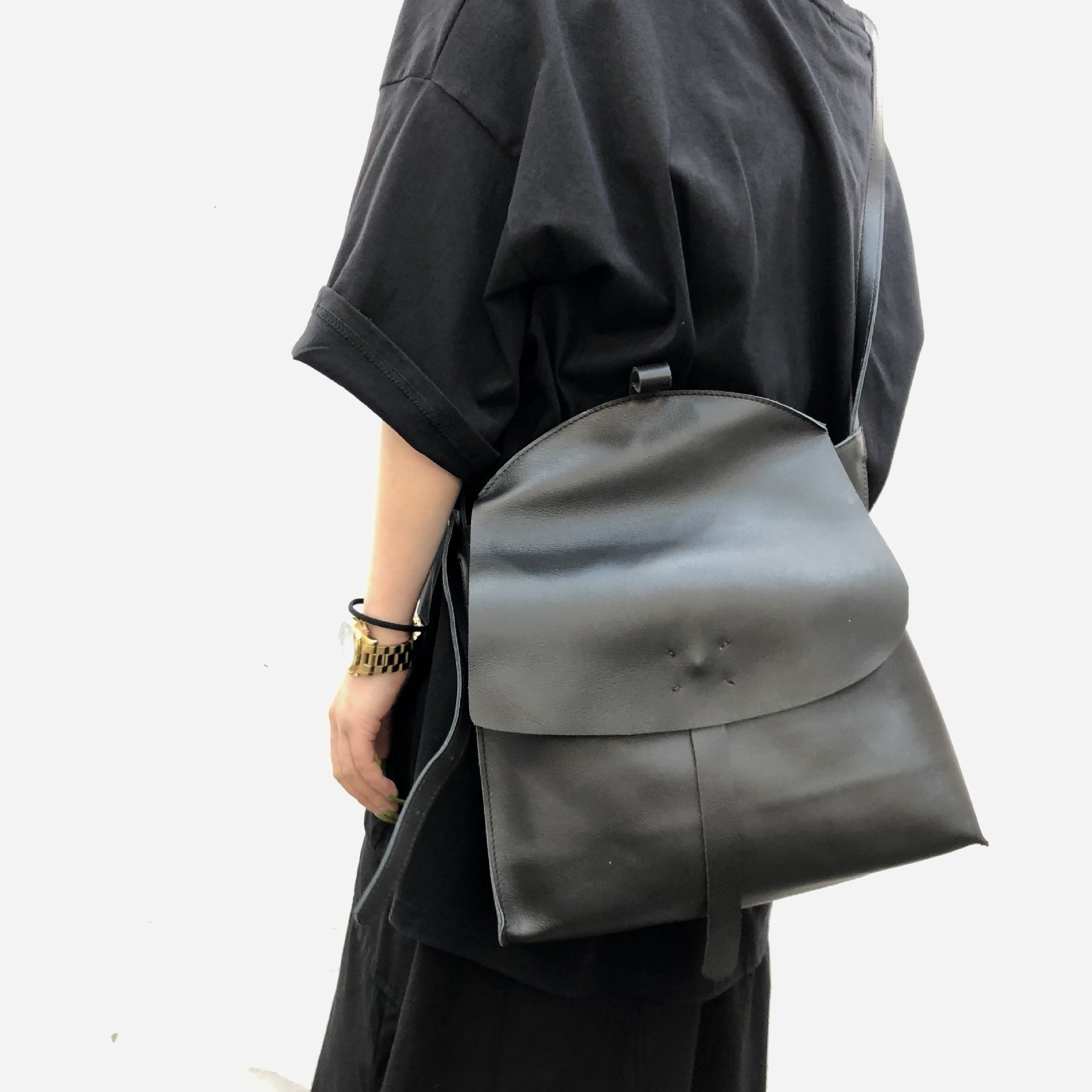 Black Shoulder 4 in 1, Convertible Backpack, Handcrafted Shoulder Bag, Leather Crossbody, Handbag With Long Strap, Women Backpack Bag