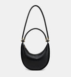 Braided Strap Lambskin Leather Hobo Bag | Handheld, Shoulder, and Crossbody Crescent Bag
