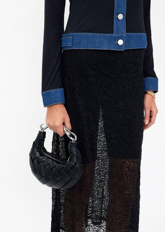 Braided Handcrafted Vegan Leather Handbag with Twisted Silver-Tone Handbag | Shoulder Bag | Party Bag - Image 5