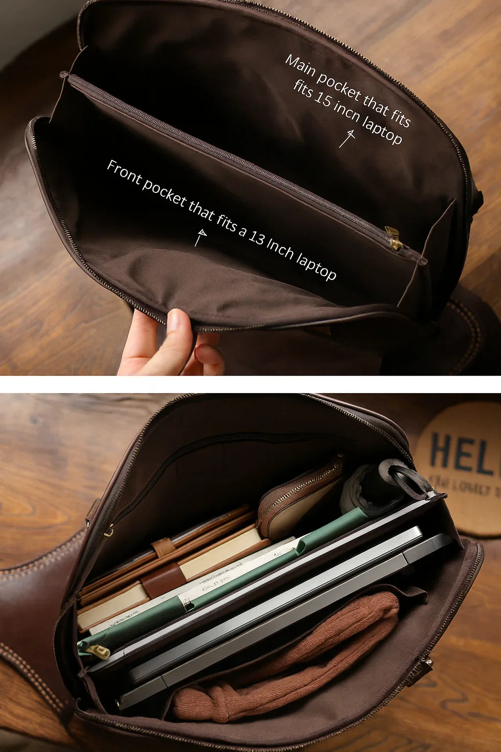 Handcrafted Italian Full Grain Leather Briefcase for Men | Luxury Executive Laptop & Business Satchel