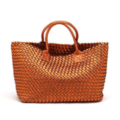 Chic Serpent Print Tote Bag - Luxurious Metallic & Vivid Hues Handwoven Vegan Leather Tote/Weekend Bag