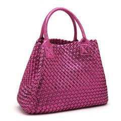 Chic Serpent Print Tote Bag - Luxurious Metallic & Vivid Hues Handwoven Vegan Leather Tote/Weekend Bag
