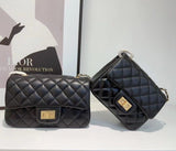 Classic Caviar/Lambskin Flap Bag with Chain Ball | Genuine Caviar Leather Crossbody Bag, Leather Shoulder Purse, Chain Strap Lock Bag, Christmas Gift