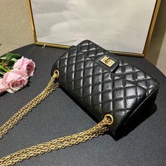 Classic Flap Bag Genuine Leather Shoulder Bag｜Minimalist Quilted Evening Bag ｜Crossbody Bag, Lady Elegant Handbag, Fashion Bag, Gift
