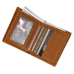 Classic Men's Full Grain Leather Wallet, Leather Coins Purse, Unisex Bifold Wallet, Great Gift Idea for Men Best Man Groomsmen Father's Day