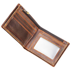 Classic Men's Full Grain Leather Wallet, Leather Coins Purse, Unisex Bifold Wallet, Great Gift Idea for Men Best Man Groomsmen Father's Day