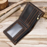 Classic Men's Full Grain Leather Wallet, Leather Coins Purse, Unisex Bifold Wallet, Great Gift Idea for Men Best Man Groomsmen Father's Day
