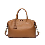 Classic Premium Leather Large Travel Tote Bag | Genuine Leather Women's Shoulder Weekend and Crossbody Bag