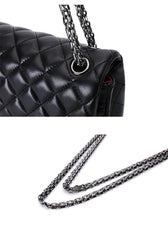 Classic Style DIAMONDS Genuine Leather Shoulder Bag, Minimalist Bag, Iconic Black Crossbody Bag, Quilted Elegant Bag, Eternal Fashion Bag
