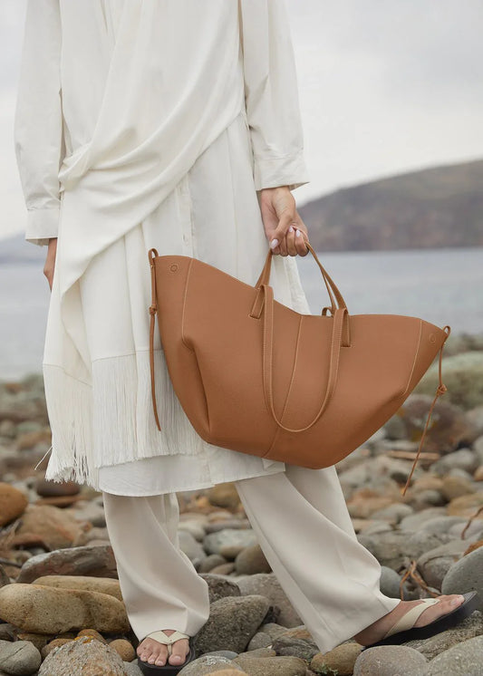 Convertible Calfskin Leather Hobo Tote in Saffiano Calfskin or Pebbled Cowhide, Large Sculptural Winged Silhouette Shoulder Shopper Bag