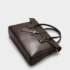 Cowhide Leather laptop bag, Leather Briefcase for Women, 14 Inches Laptop Bag, Leather Work Tote, Business Shoulder Bag, Birthday Gift