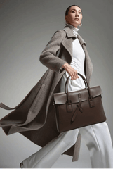 Cowhide Leather laptop bag, Leather Briefcase for Women, 14 Inches Laptop Bag, Leather Work Tote, Business Shoulder Bag, Birthday Gift