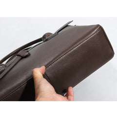 Cowhide Leather laptop bag, Leather Briefcase for Women, 14 Inches Laptop Bag, Leather Work Tote, Business Shoulder Bag, Birthday Gift