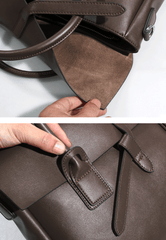 Cowhide Leather laptop bag, Leather Briefcase for Women, 14 Inches Laptop Bag, Leather Work Tote, Business Shoulder Bag, Birthday Gift