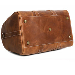 Crazy Horse Full Grain Leather Duffle Bag, Handmade Vintage Cowhide Travel Weekender Bag for Men & Women, Weekend Gear Carry-On