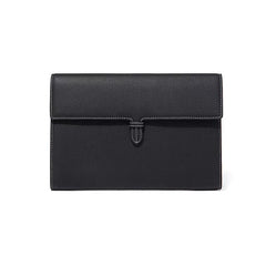 Custom Men’s and Women’s Leather Clutch Bag, Handmade Full Grain Togo Leather Business Handbag with 42 Color Options