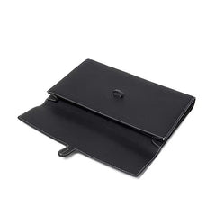 Custom Men’s and Women’s Leather Clutch Bag, Handmade Full Grain Togo Leather Business Handbag with 42 Color Options