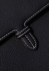 Custom Men’s and Women’s Leather Clutch Bag, Handmade Full Grain Togo Leather Business Handbag with 42 Color Options