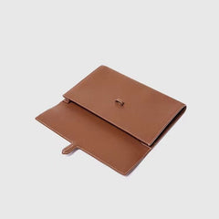 Custom Men’s and Women’s Leather Clutch Bag, Handmade Full Grain Togo Leather Business Handbag with 42 Color Options