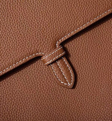 Custom Men’s and Women’s Leather Clutch Bag, Handmade Full Grain Togo Leather Business Handbag with 42 Color Options