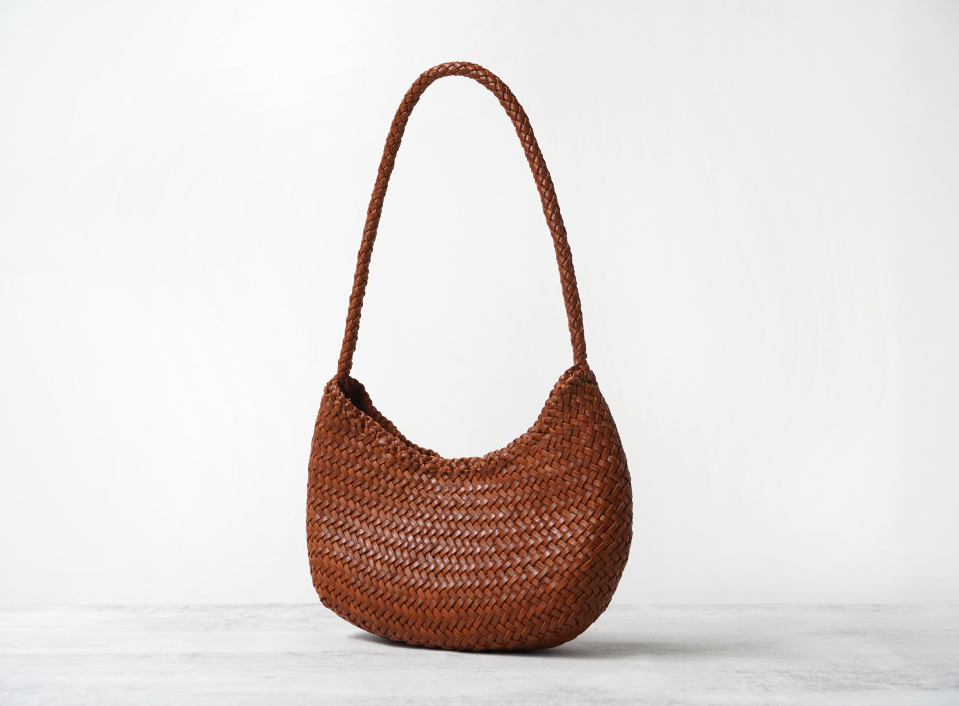 Artisanal Braided Leather Basket Bag, Handwoven Leather Hobo Bag, Full Grain Underarm Bag