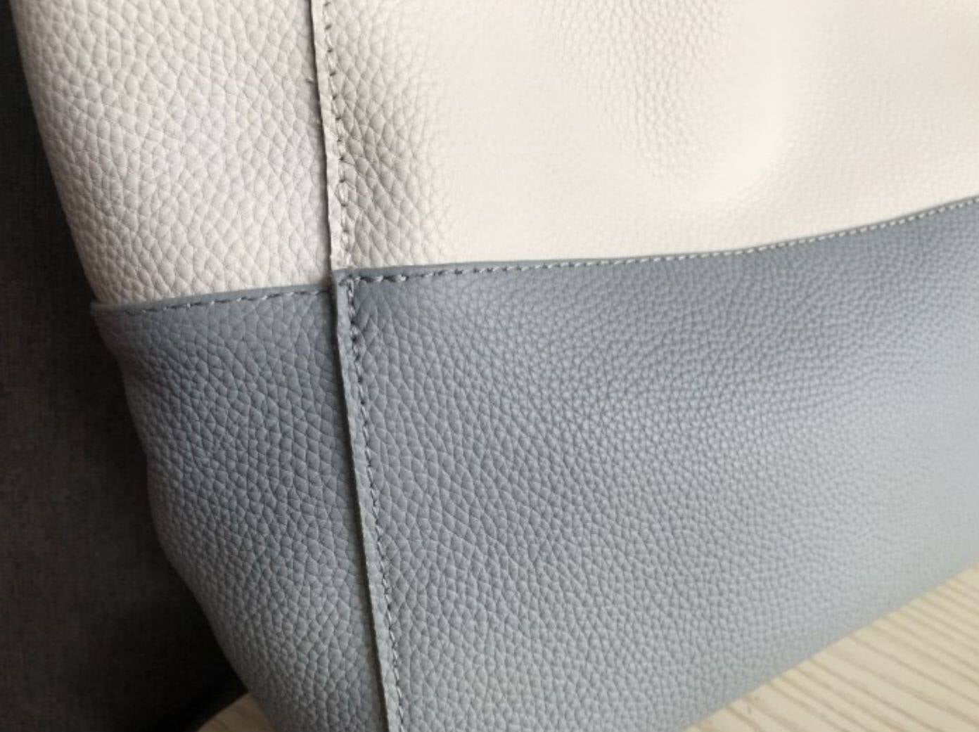 Custom Handcrafted Soft Grain Cowhide Leather Tote | Large Two-Tone Shoulder Bag for Laptop & Travel