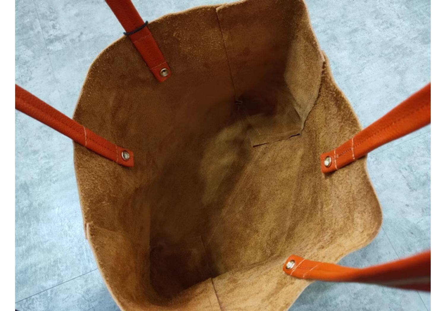 Large Soft Cowhide Leather Tote | Minimalist Oversized Shopper with Removable Inner Pouch