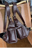 Genuine Crazy Horse Leather Chest Rig Harness Bag for Men — Handcrafted Dual Shoulder Holster Vest with Multi-Pocket | Retro Motorcycle & Daily Carry