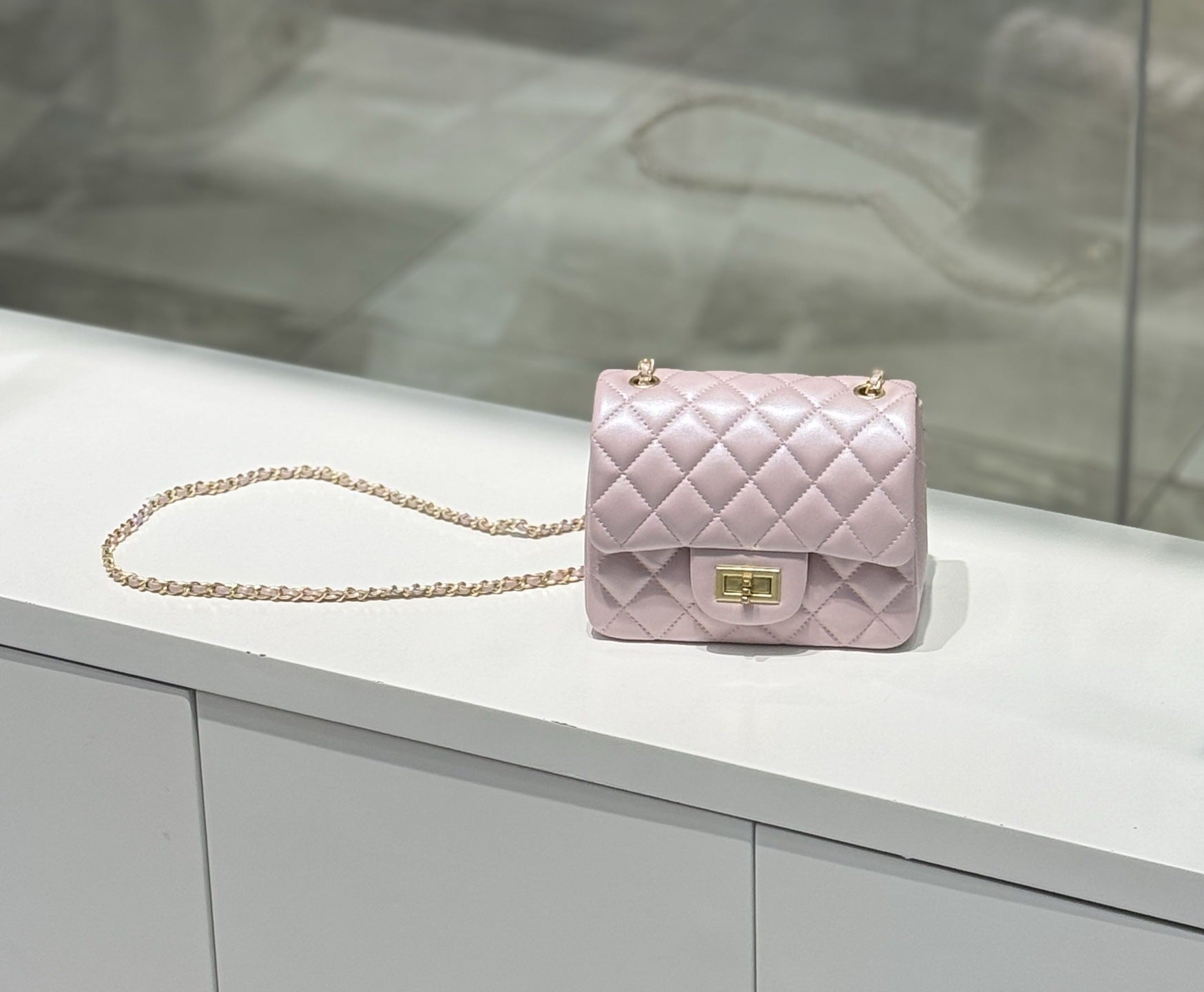 Classic Caviar/Lambskin Flap Bag with Chain Ball | Genuine Caviar Leather Crossbody Bag, Leather Shoulder Purse, Chain Strap Lock Bag, Christmas Gift