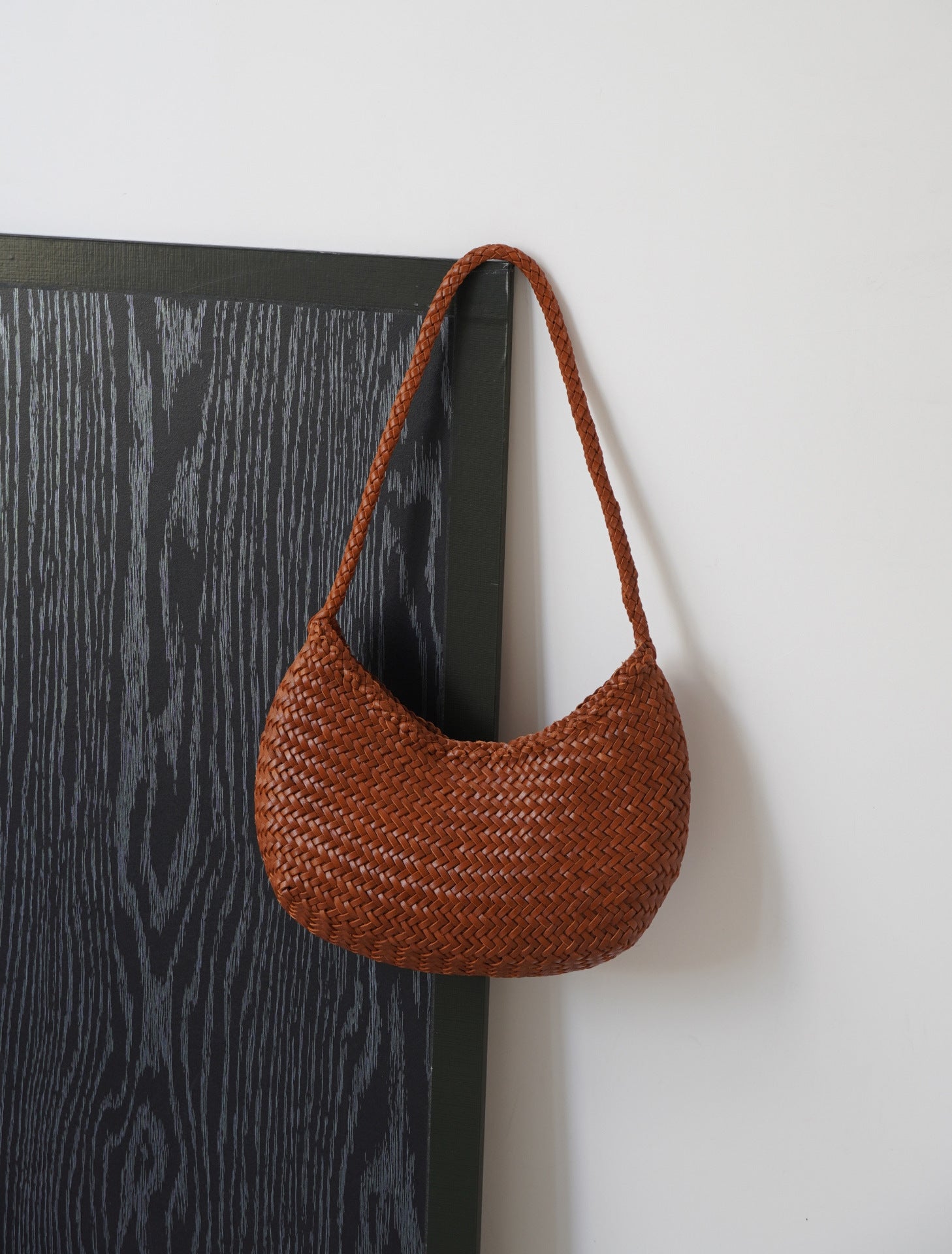 Artisanal Braided Leather Basket Bag, Handwoven Leather Hobo Bag, Full Grain Underarm Bag