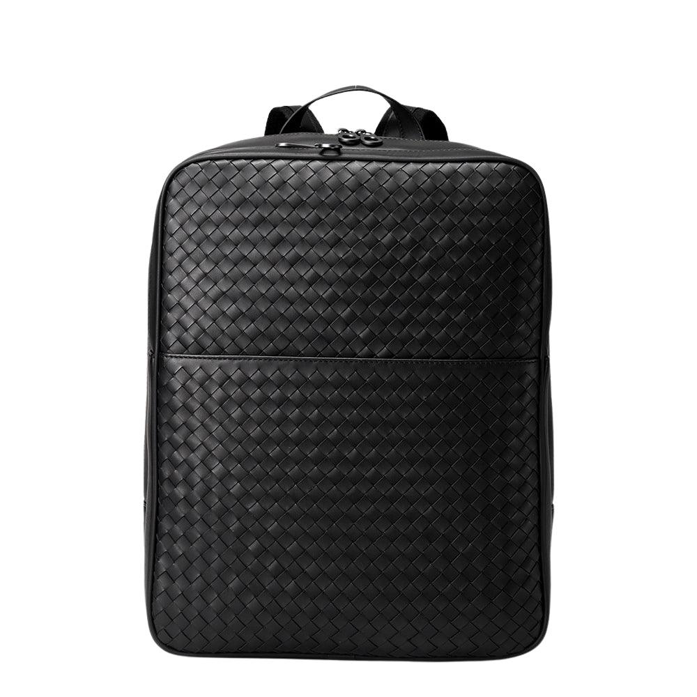 Elegant Business 14-Inches Handcrafted Woven Cowhide Leather Laptop Backpack For Women or Men