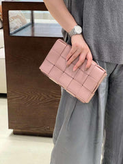 Elegant Lambskin Woven Crossbody Bag | Handcrafted Versatile Party Bag Wedding Clutch Bag