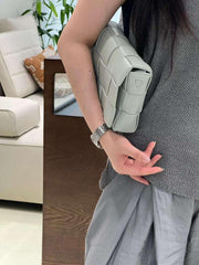 Elegant Lambskin Woven Crossbody Bag | Handcrafted Versatile Party Bag Wedding Clutch Bag