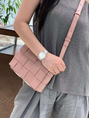 Elegant Lambskin Woven Crossbody Bag | Handcrafted Versatile Party Bag Wedding Clutch Bag