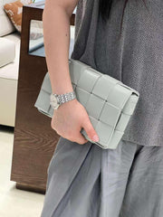 Elegant Lambskin Woven Crossbody Bag | Handcrafted Versatile Party Bag Wedding Clutch Bag