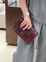 Elegant Lambskin Woven Crossbody Bag | Handcrafted Versatile Party Bag Wedding Clutch Bag
