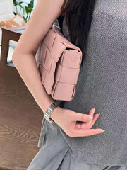 Elegant Lambskin Woven Crossbody Bag | Handcrafted Versatile Party Bag Wedding Clutch Bag