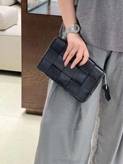 Elegant Lambskin Woven Crossbody Bag | Handcrafted Versatile Party Bag Wedding Clutch Bag