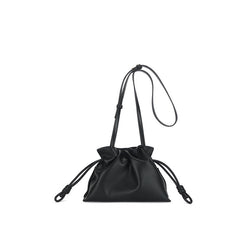 Elegant Small Cowhide Leather Shoulder Bag Crossbody Bag for Women with Drawstring Closure