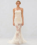 Elegant Floral Formal Gown Dress with Train, Slim Fit Luxury Backless Long Champagne Evening Dress for Weddings