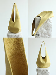 Essentials Genuine Leather Slouch Hobo Bag, Must-have Fashion Designer Bucket Tote Bag