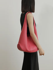 Essentials Genuine Leather Slouch Hobo Bag, Must-have Fashion Designer Bucket Tote Bag