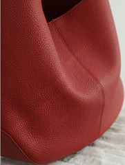 Essentials Genuine Leather Slouch Hobo Bag, Must-have Fashion Designer Bucket Tote Bag