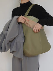 Essentials Genuine Leather Slouch Hobo Bag, Must-have Fashion Designer Bucket Tote Bag